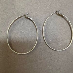 Elegant Gold Textured Hoop Earrings - light weight